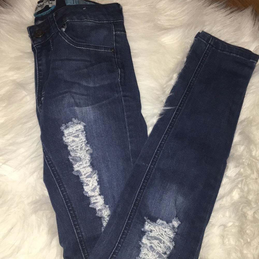 dark wash ripped jeans